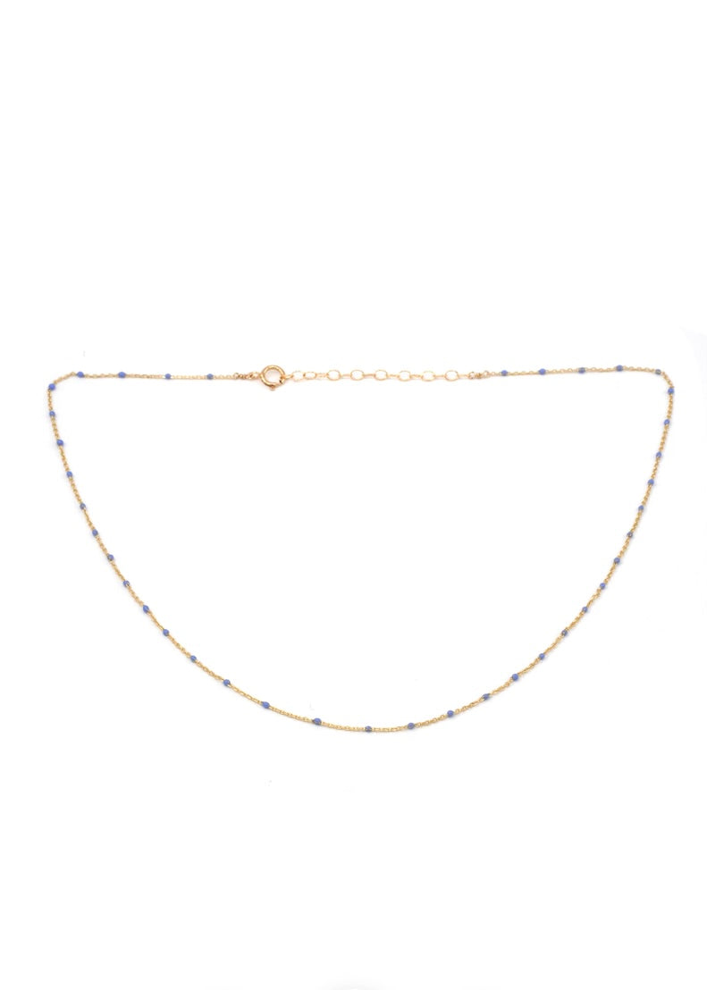 Enamel and Gold Necklace (periwinkle)