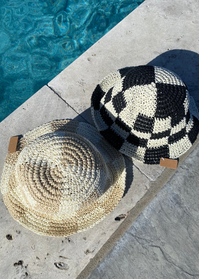 Woven Checkered Bucket Hat