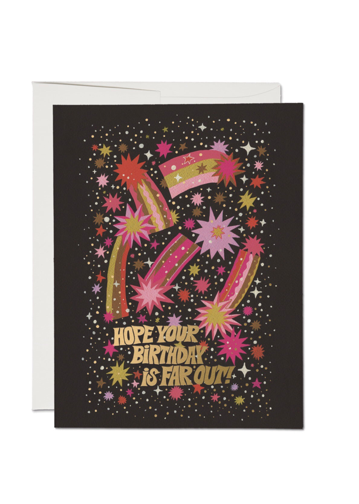 Comets Foil Birthday Card