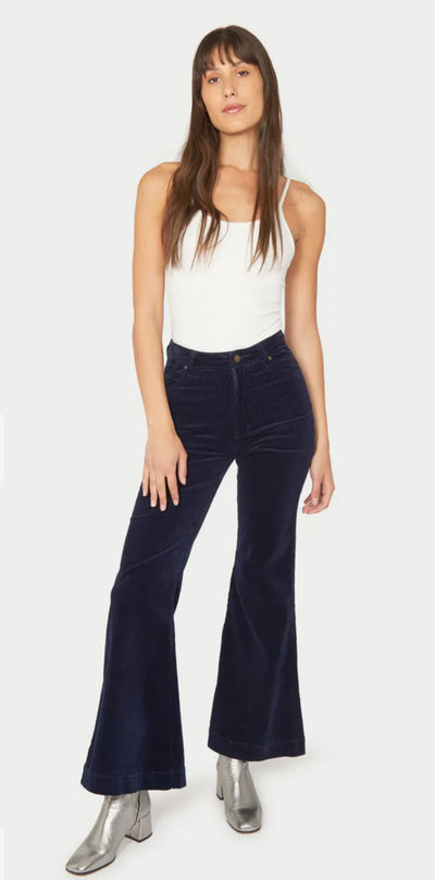 Midnight blue corduroy flare pants by Rollas Jeans  Edit alt text